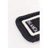 CASABLANCA BLACK RAFFIA TOTE BAG
